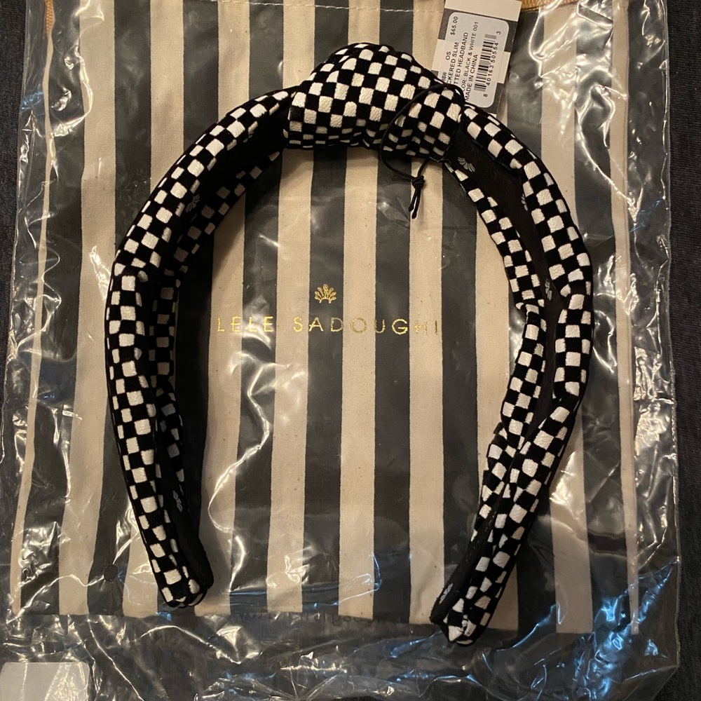Lele Saudoughi checkered slim headband